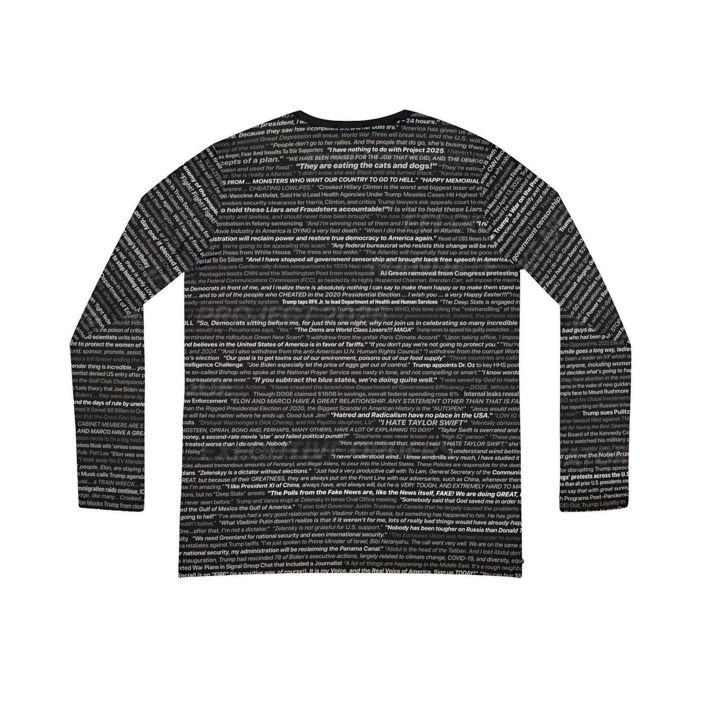 Anti-Trump V-neck Top for Women (black with white script overlaid by, "With Fear For Democracy, I DISSENT")