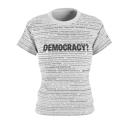 Anti-Trump Tee, Custom Design with Real Quotes and Headlines, 2nd Term
